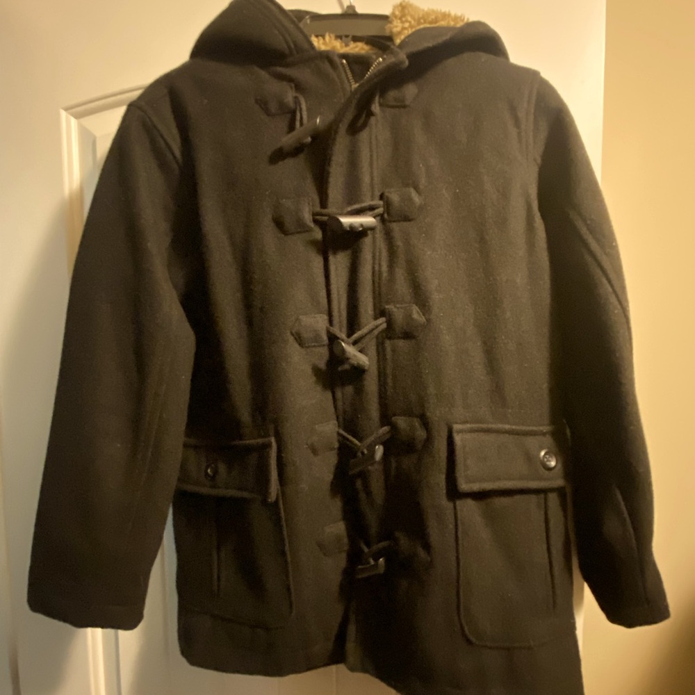 Wool Coat with Hood Boys size 10/12